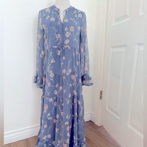 Flowy Floral Ankle Length Dress